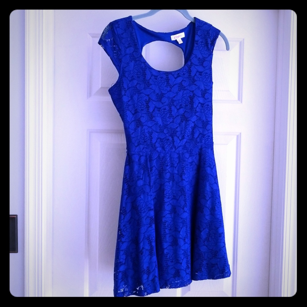 Blue lace dress